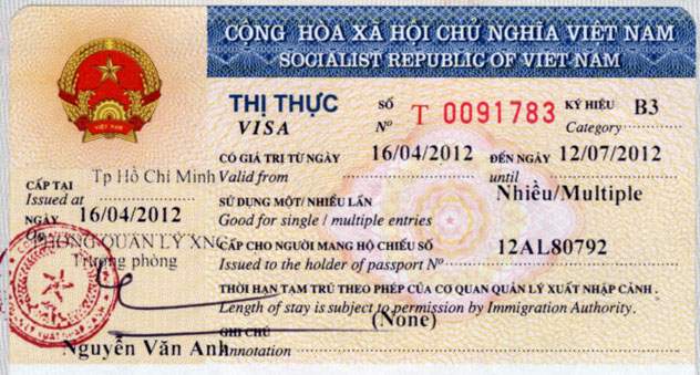 анкета для визы во вьетнам образец